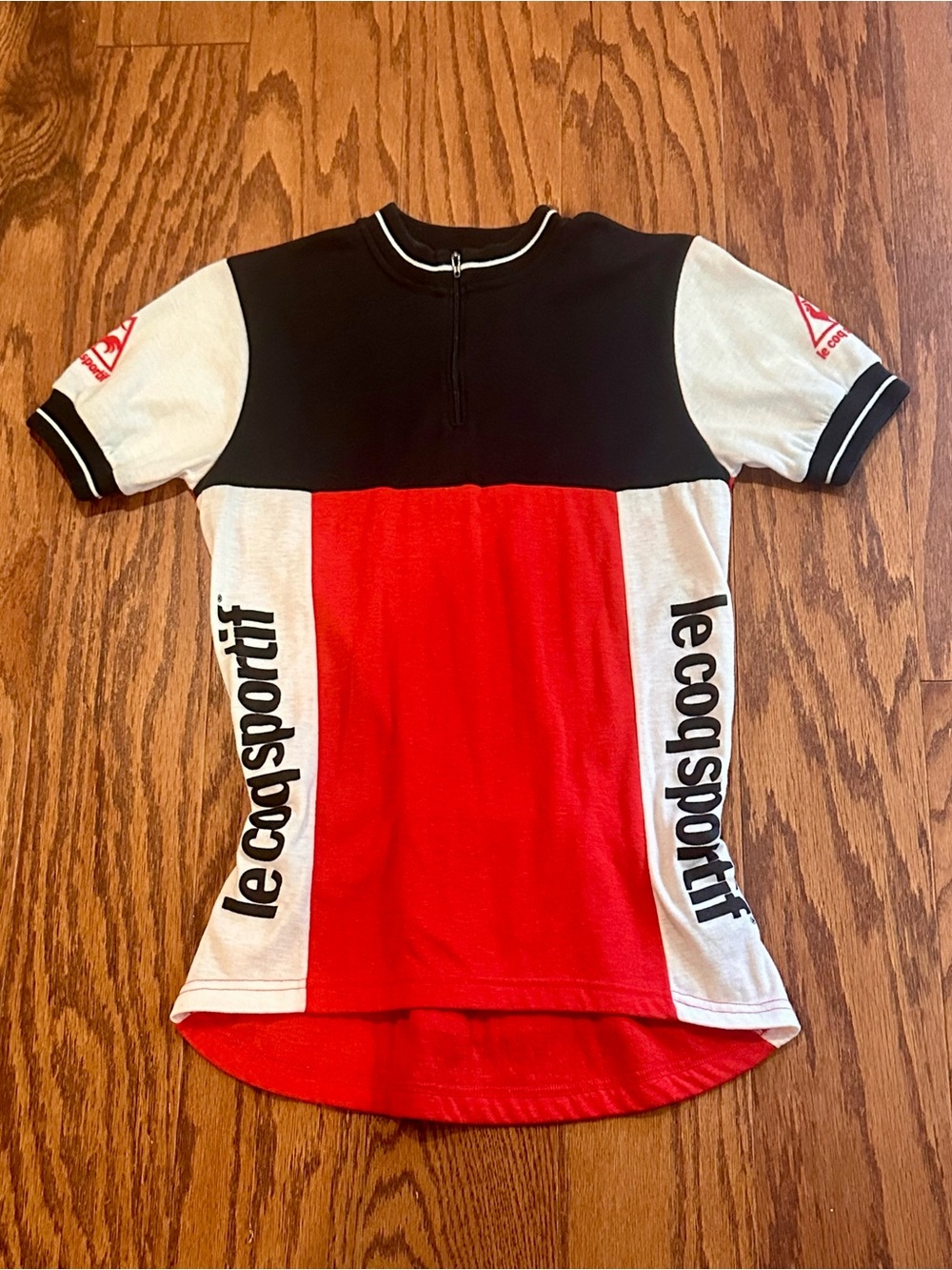 Vintage 1970’s Le Coq Sportif Bicycling Jersey, Size Small